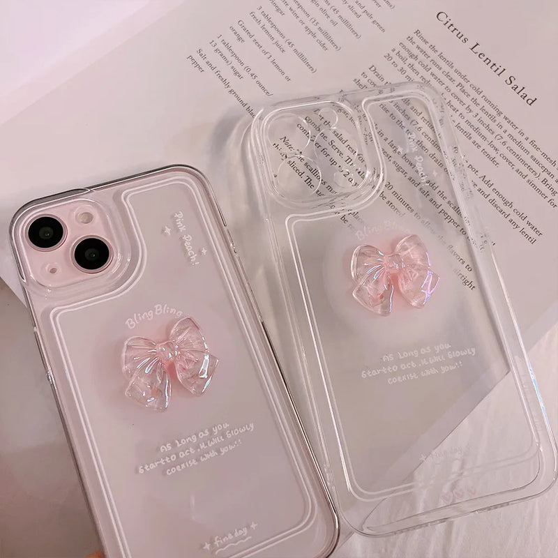 3D Butterfly Heart Transparent Phone Case for Iphone 15 14 13 12 11 Pro XS Max 14 15 Plus 13 12 Mini XR X 7 8 SE 2020 Back Cover