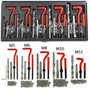 131Pieces Metric HSS Drill Helicoil Thread Repair Kit M5 M6 M8 M10 M12 Threaded Tool Twist Drill Bit Set with Red Case