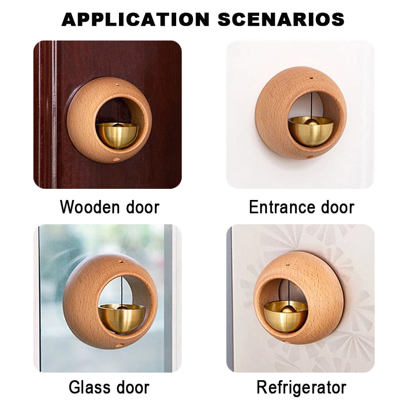 Wireless Solid Wood Door Wind Chime Hanging Bell Reminder Shopkeepers Doorbell For Decoration Doorways Home Decor Gifts