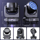 Yiflamefly 2 Stück Moving Head Lights mit 19x15W RGBW LED DMX512 Bühnenlicht für DJ Karaoke Tanzsaal KTV Disco Bar Bühnenbeleuchtung