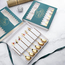 6pcs New Year 2023 Xmas Spoons Metal Merry Christmas Spoons Fork Box Party Tableware Ornaments Christmas Decorations for Home