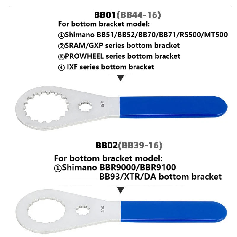 MTB/Road Bike Bottom Bracket Wrench Aluminum 39/40.5/44/46/50mm BB Installation Removal Tool DUB MT800 BB91 BB71 BSA30 BB386