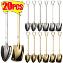 20/1Pcs Stainless Steel Shovel Spoon Gold Silver Coffee Spoons Ice Cream Dessert Scoops Teaspoon Kitchen Tableware Cutlery Set