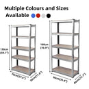 5 Tier Garage Shelves Metal Storage Shelves Rack,Heavy-Duty Shelving Units,Boltless Assembly for Warehouse Office,875kg Capacity