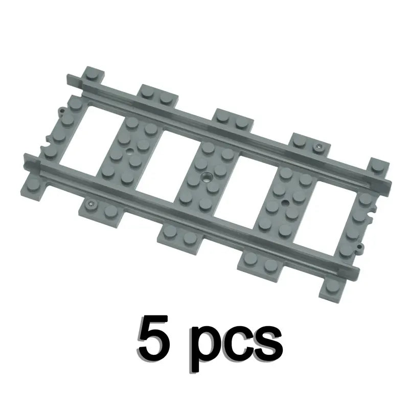 City Trains Train Track Rail Bricks Model  Toy Soft Track& Cruved& Straight for Kids Gift Compatible All Brands Railway Leduo