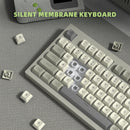 WOMIER Retro Grey DK98 Wired Gaming Keyboard Silent Membrane Key with Volume Knob Anti-Ghosting Splash-Proof for PC Laptop Gamer