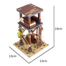 MOC Medieval Castle Building Blocks kit Tent Campfire Siege Car Hanging Cage Trial Bench Guillotine Weapon Toys Gifts Mini Brick