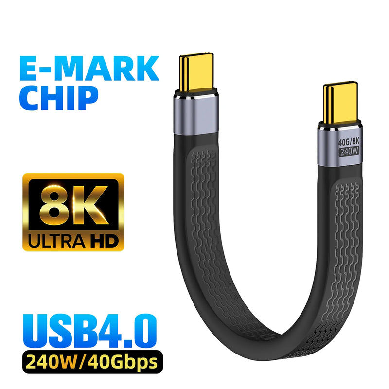 40Gbps 20Gbps USB 4.0 PD 240W/100W Fast Charging Cable Support 8K 4K Video Transmission Mobile Data Cable For Phone Notebook