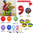 50Pcs Teenage Mutant Ninja Turtles American Animated Characters Superhero Warriors Red Numbers Birthday Party Decoration Balloon