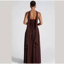 The Helios | Butter Yellow Pleated Gown with Backless Silhouette