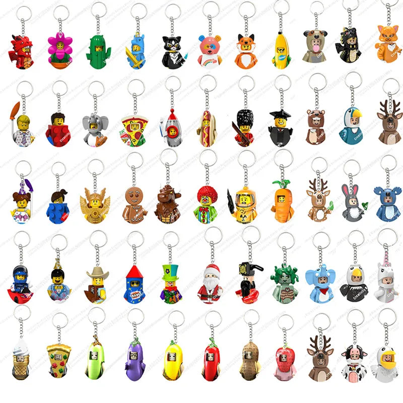 Hot Selling Classic Series keychain Mini 3D Character Model Set Building Blocks Assembling Toys Children's Birthday Gifts