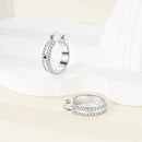 Charms Double Hoop Earrings For Women 100% 925 Silver Cubic Zircon Heart Star Moon Earrings Elegant Birthday Jewelry Gifts