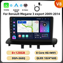 Podofo 8Core 9 ''Car Radio For Renault Megane 3 2009-2014 Multimedia Player Android Auto Carplay BT WIFI 4G Navigation Car Audio