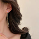 Black Enamel Water Drop Earrings Women's Temperament Chain Tassel Pendant Ear Ins Wind New Trendy Ear Jewelry Summer