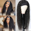 Curly Brazilian Human Hair Headband Wig Kinky Curly Machine Made Wigs For Black Women 180% Density Wigs With Head Band