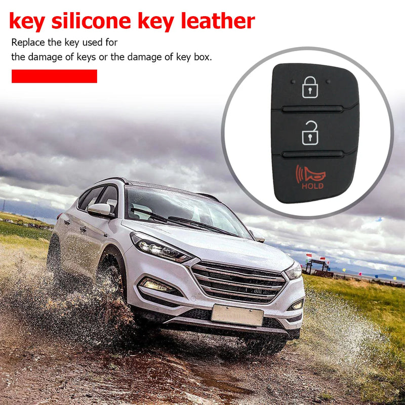 10-1PCS Replacement 3 Buttons Remote Key Fob Case Rubber Pad For Hyundai I10 I20 I30 IX35 Kia K2 K5 Rio Sportage Flip Key Parts