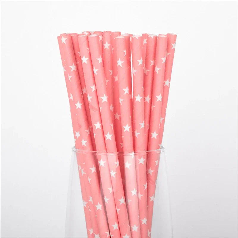 25 pcs lridescent Straws carnaval Party Wedding Decoration Kids Birthday Baby Shower Christmas Frozen Supplies party