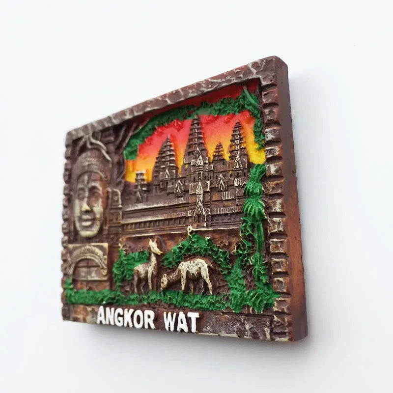 Cambodia Travelling Fridge Magnetic Stickers Angkor Wat Tourist Souvenirs Fridge Magnets Home Decor Message Board Stickers