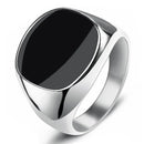 YANHUI Men's Ring Punk Rock Smooth 316L Stainless Steel Gold Color For Men Hip Hop Party Jewelry Wholesale Male Wedding Anel