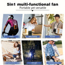 New Belt Fan, Fast Cooling, Personal Fan, Summer Hot Room, Summer Cold USB Fan, Portable Belt Fan with LED Light Flash