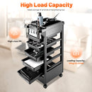 Salon Trolley Cart with Wheels 5 Drawers Salon Spa Styling Station Trolley Equipment Rolling Storage Tray Cart Organizer Cart