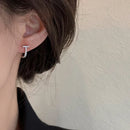 PONYKISS 925 Sterling Silver Needle Zircon Bend T Letter Hoop Earrings for Women Summer New Minimalist Exquisite Fashion Jewelry