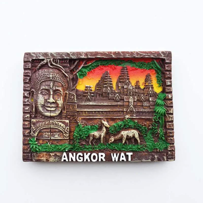 Cambodia Travelling Fridge Magnetic Stickers Angkor Wat Tourist Souvenirs Fridge Magnets Home Decor Message Board Stickers