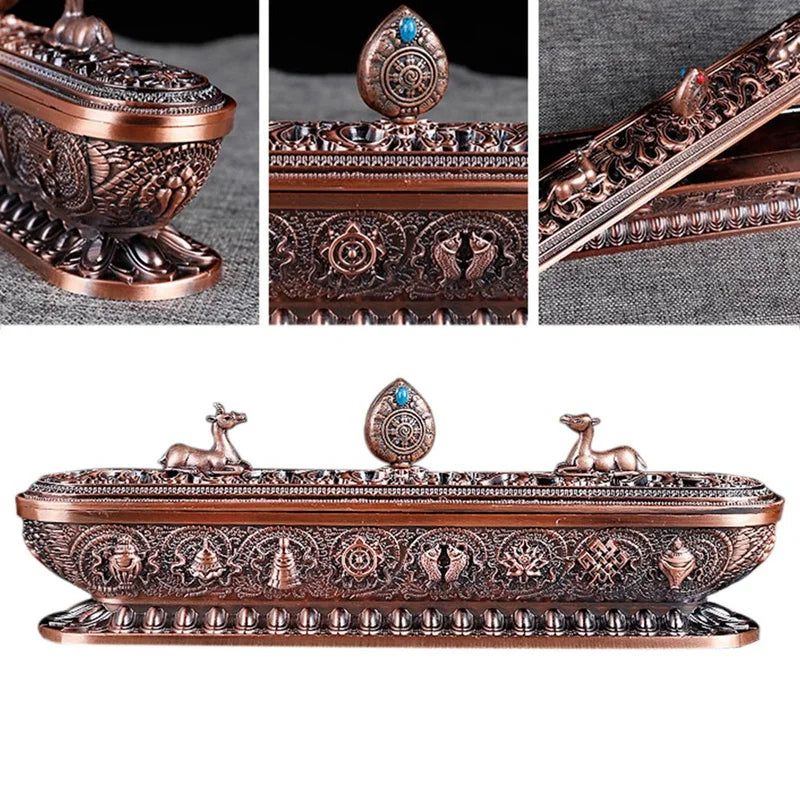 Tibet Incense Burner Antique Handmade Incense Stick Holder Zen Teahouse Home Office Decoration Crafts Ornaments