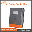 MPPT 40A 30A 20A Solar Charger Controller 12V 24V Auto LCD Display Dual USB Port Solar Panel Regulator Fit for Lithium Battery