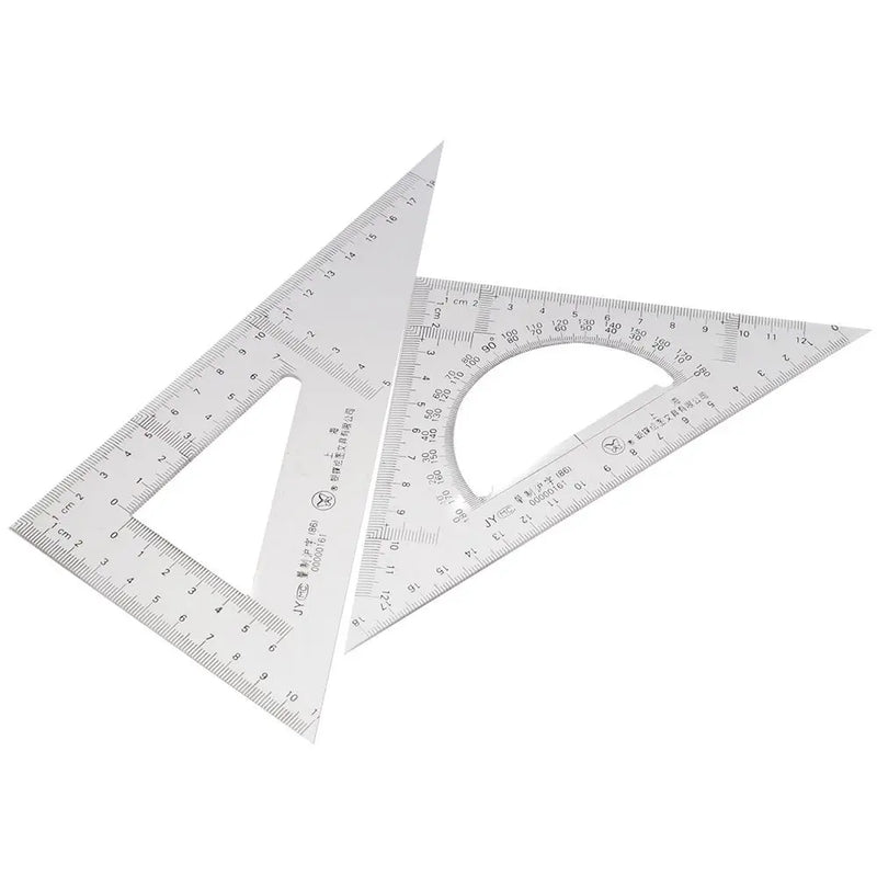 2 Pack Acrylic Plastic Ruler Drawing Transparent 45/90 Degree Measuring Tool 30/60 Degree Ruler Office