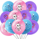 New Gabby Dollhouse Cats Birthday Party Decoration Balloon Pink Cartoon Tableware Backdrop Baby Shower Kids Girls Party Supplies