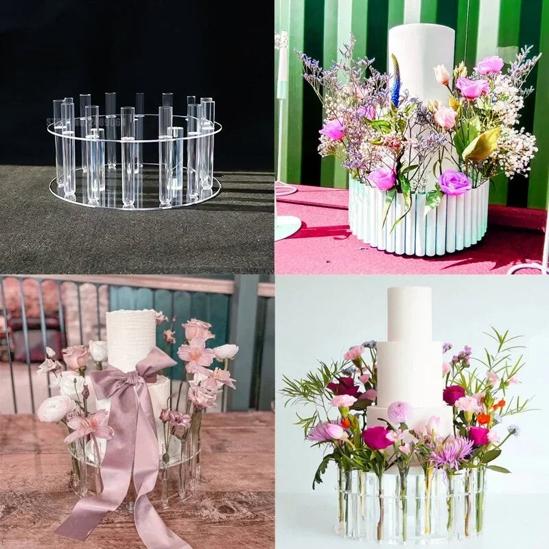 Acrylic Cake Display Board Round Cake Stand 30cm Wedding Party DIY Flower Crown Decoration Dessert Trays Clear Cake Stand Tools