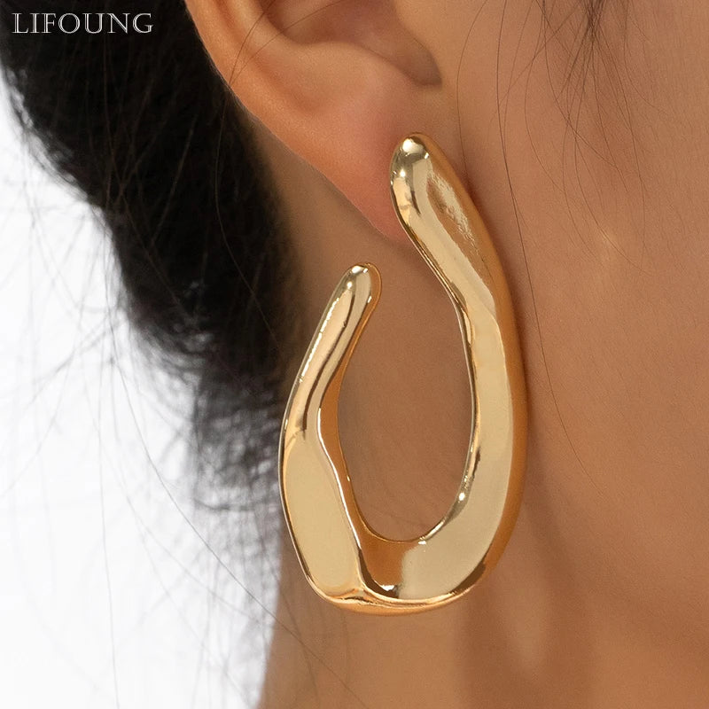Large Metal Post Earrings For Women Fashion Jewelry Statement Punk Party Accessories Trendy Basic Timeless Styles Gifts 2023500