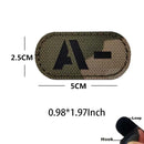 5*2.5CM IR Reflection Blood Type A B AB O POS NEG Embleem Hook and Loop Patches,Tactical Badges Clothes Stickers Glow in Dark