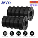 JAYO 3D Filament Printer PLA PLUS/PLA /PETG/PLA+2.0/ABS/TPU 1.75mm 10Rolls for FDM 100%No bubbel 3D Printer Materials DIY Gift