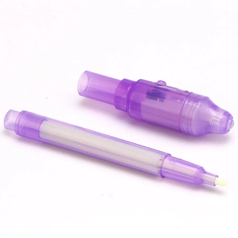 Magic Purple 2 In 1 UV Graffiti Black Light Combo Creative Stationery Invisible Ink Pen Marker pen Highlighter Office