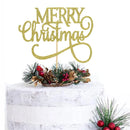 1Pc Red/Gold Merry Christmas Cake Topper, Winter Wonderland Theme Birthday Wedding Party Cake Decoration Supplies
