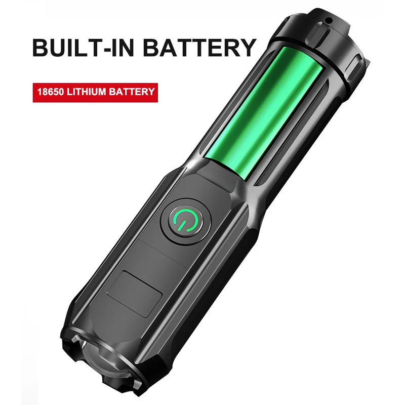 100000LM Powerful Torch Led Flashlight USB Rechargeable Fishing Tactical Hunting Zoomable Lamp for Hiking Camping Daily Home Use