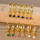 2023 New Fashion Stainless Steel Flower Small Hoop Earrings Women Korean Crystal Zirconia Cartilage Earrings Piercing Jewelry