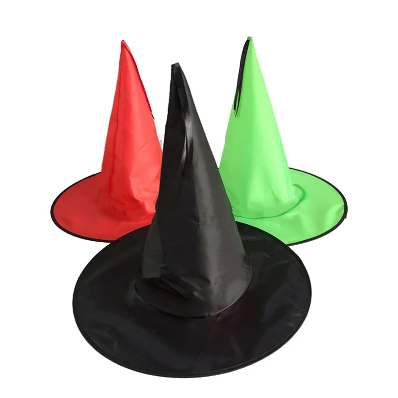 Halloween Wizard Hat Party Children Adult Black Pointed Oxford Cloth Magician Hat Witch Hat Masquerade Ball Party Dressing TMZ