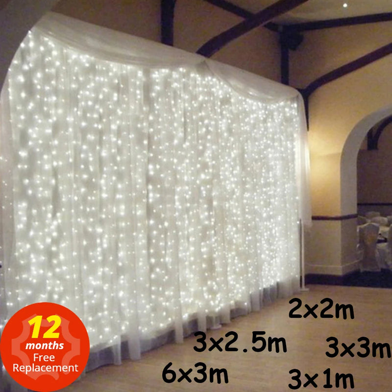 3x3/6x3/10x3m LED Icicle String Lights Christmas Fairy Lights Garland Outdoor Home For Wedding/Party/Curtain/Garden Decoration