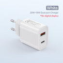 PZOZ USB Typ C Ladegerät 30W Schnellladung QC 3.0 PD 20W Quick Charge LED-Anzeige für iPhone 14 13 12 Pro Max Plus Samsung Xiaomi