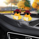 Car Ducks For Dashboard Rubber Car Duck Decoration With Squeak Yellow Duckling With Hat Ornaments Auto Accessories Rubber Ducks
