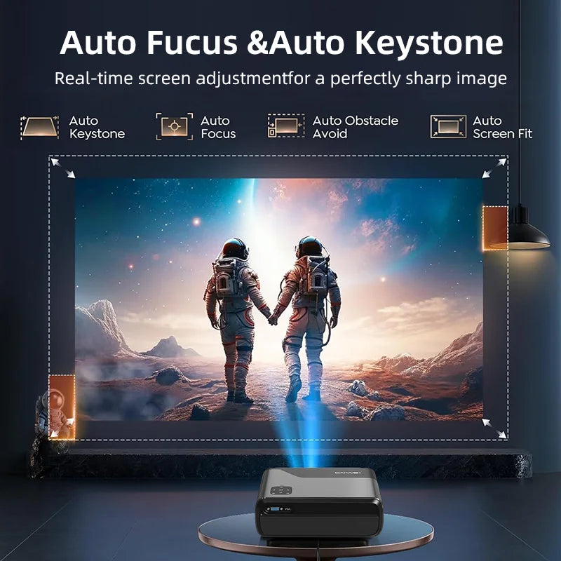 [Google TV/Android 14]4K Projector Full HD 1080P Home Theater Netflix-Licensed Outdoor Movie Smart Auto Focus Beam Projectors