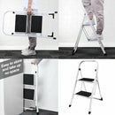 DayPlus Safety Folding Step Stool 2-4 Step Ladder Portable Foldable Stepladder Anti Slip Feet  for Indoor Outdoor Home Office