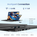 Teclast F17Plus Laptop, 17,3 Zoll, für Intel N150, 16 GB RAM 512 GB SSD, Windows 11 Pro, Notebook mit 180° Rotation, Mini-HDMI, beleuchtete Tastatur