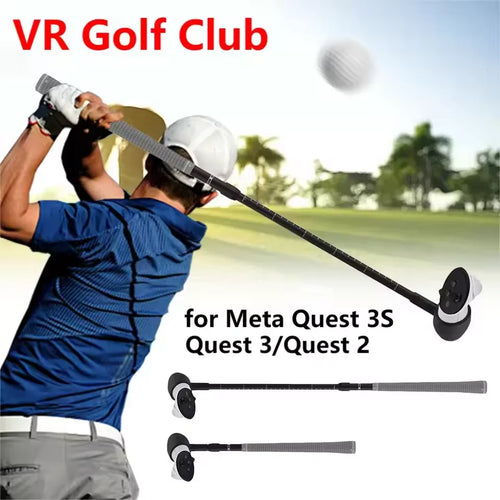 VR Golf Club Attachment for Meta Quest 3S/Quest 3/Quest 2 VR Golf Club Grip Retractable VR Golf Handle Controller Accessories