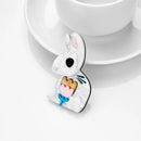 YAOLOGE 2022 Neue Osterhasen Broschen für Damen Süße Cartoon Blume Tier Kaninchen Brosche Pin Kragen Abzeichen Schmuck Geschenk