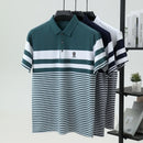 High quality fashion striped short sleeve polo shirt men's luxury brand embossed design summer new breathable T-shirt golf top