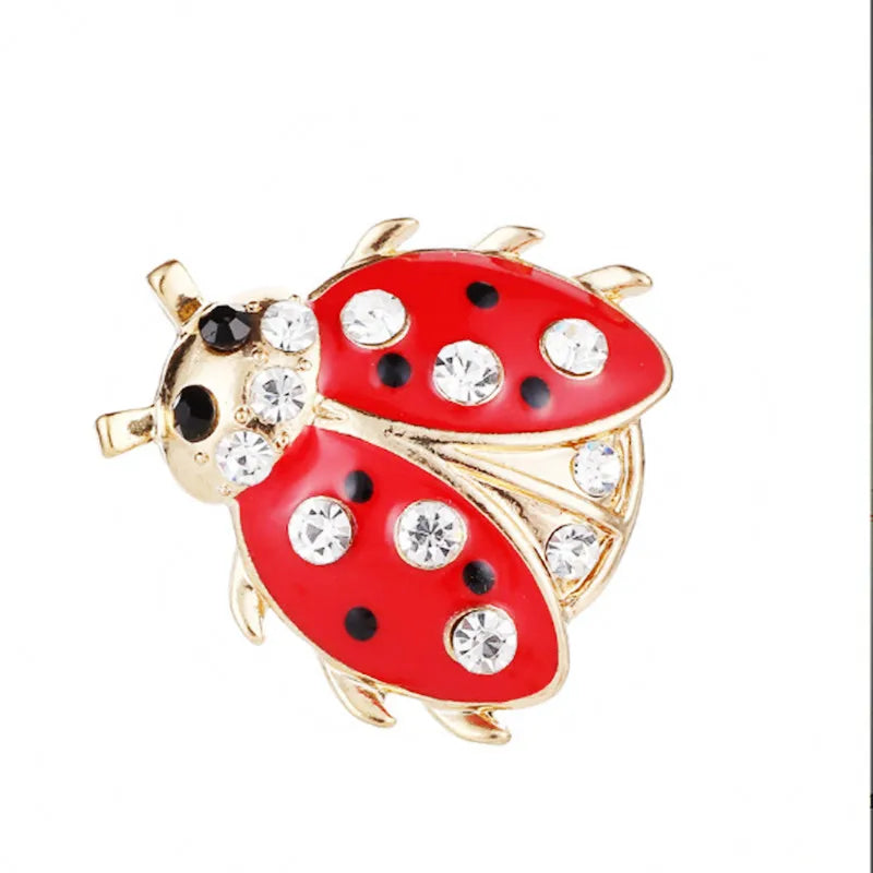 2022 Exquisite Cute Little Bee Ladybug Rhinestone Brooch Charm Ladies Trend Brooch Pin Party Clothing Accessories